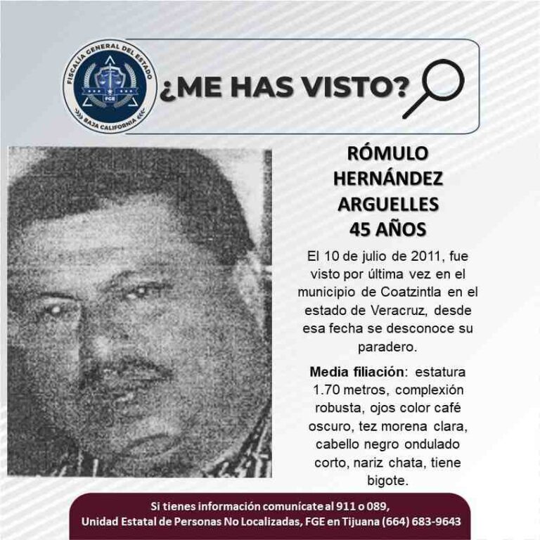 Pesquisa de Rómulo Hernández Arguelles de 45 años de edad - Diario Tijuana