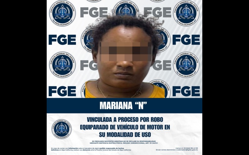 Vinculan a proceso a mujer por robo equiparado de vehículo en Tijuana ...