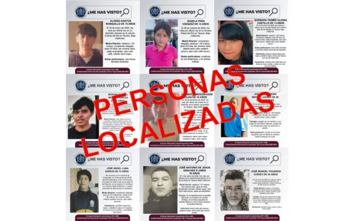 FGE localiza nueve desaparecidos