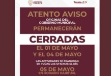 Oficinas del Gobierno de Tecate Permanecerán Cerradas el 01 y 04 de mayo