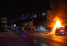 Joven resulta lesionado tras choque contra pipa y posterior incendio en Rosas Magallón