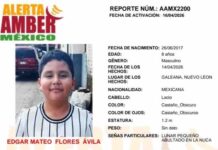 Se solicita la colaboración de la ciudadanía en localizar a Edgar Mateo Flores Ávila de 8 años de edad
