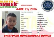 Alerta Amber Baja California de Cristofer Monterrosas Quiroz de 5 años
