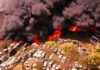 Incendio arrasa con yonke Federal de la zona de El Aguajito en Ensenada