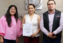 Entrega diputada Alejandra Ang informe de evaluación del desempeño a la auditoria superior