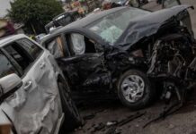 Aparatoso choque múltiple en Zona Centro deja un lesionado