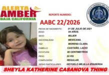Alerta Amber por desaparición de Sheyla Katherine Casanova Thing de 4 años