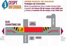 Anuncia CESPT desvío vial por trabajos de reparación